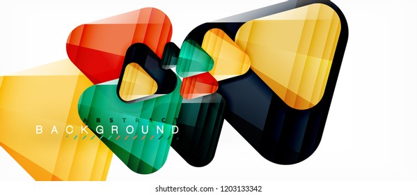Glass triangles modern geometric composition, abstract background, vector design
