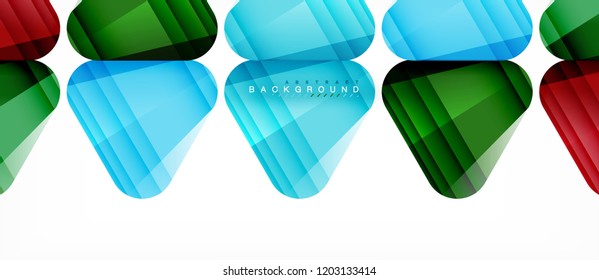Glass triangles modern geometric composition, abstract background, vector design