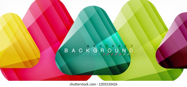 Glass triangles modern geometric composition, abstract background, vector design
