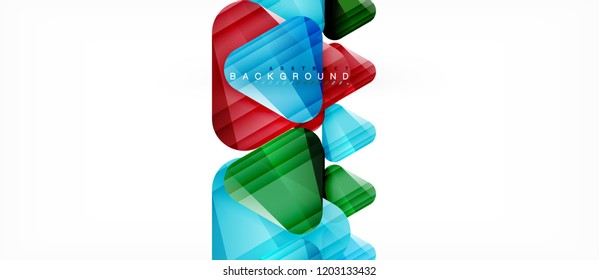 Glass triangles modern geometric composition, abstract background, vector design
