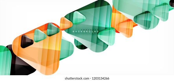 Glass triangles modern geometric composition, abstract background, vector design