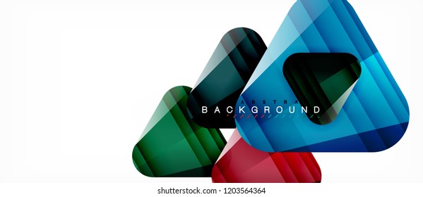 Glass triangles modern geometric composition, abstract background, vector design