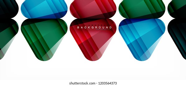 Dreiecke aus Glas, moderne geometrische Zusammensetzung, abstrakter Hintergrund, Vektordesign
