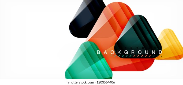 Glass triangles modern geometric composition, abstract background, vector design