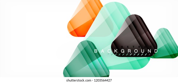 Glass triangles modern geometric composition, abstract background, vector design