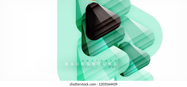 Triángulos de vidrio composición geométrica moderna, fondo abstracto, diseño vectorial
