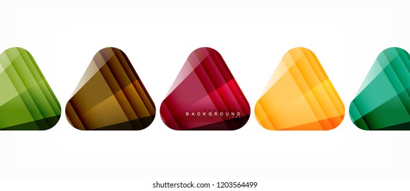 Triángulos de vidrio composición geométrica moderna, fondo abstracto, diseño vectorial
