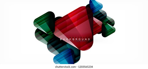 Glass triangles modern geometric composition, abstract background, vector design
