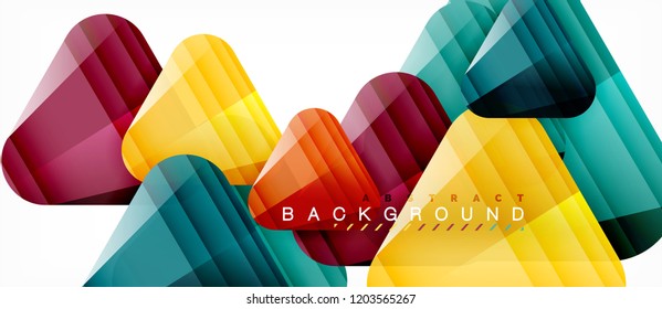 Glass triangles modern geometric composition, abstract background, vector design