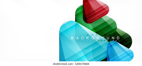 Glass triangles modern geometric composition, abstract background, vector design
