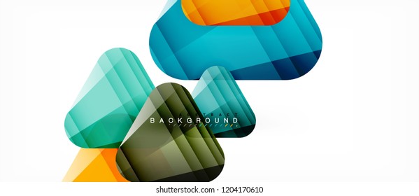 Glass triangles modern geometric composition, abstract background, vector design