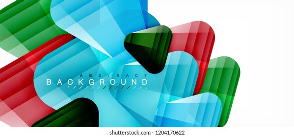 Glass triangles modern geometric composition, abstract background, vector design