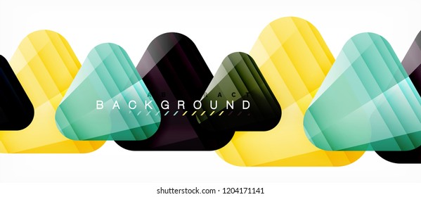 Glass triangles modern geometric composition, abstract background, vector design