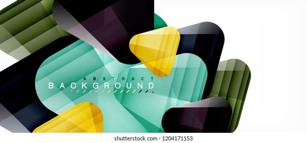 Glass triangles modern geometric composition, abstract background, vector design