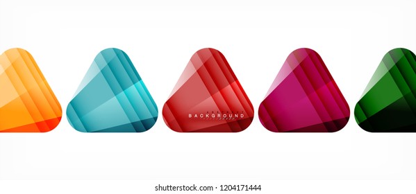 Triángulos de vidrio composición geométrica moderna, fondo abstracto, diseño vectorial