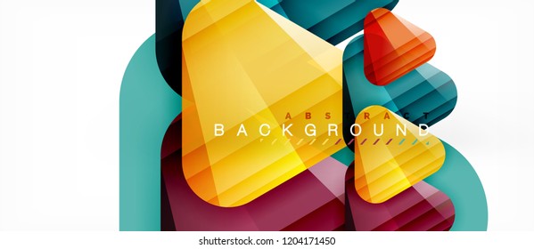 Glass triangles modern geometric composition, abstract background, vector design