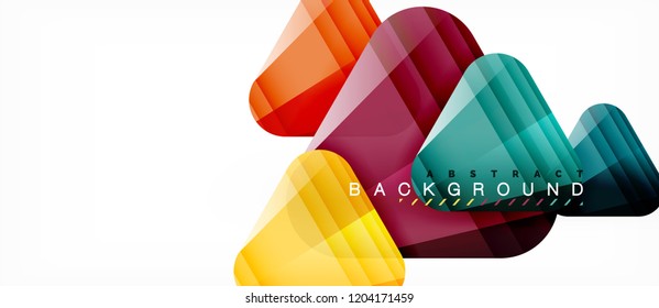 Triángulos de vidrio composición geométrica moderna, fondo abstracto, diseño vectorial