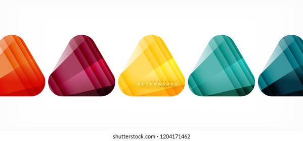 Triángulos de vidrio composición geométrica moderna, fondo abstracto, diseño vectorial