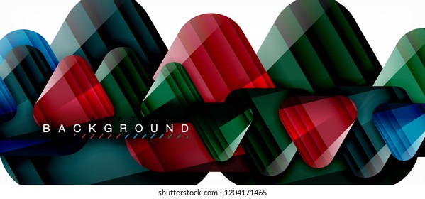 Glass triangles modern geometric composition, abstract background, vector design