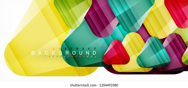 Glass triangles modern geometric composition, abstract background, vector design