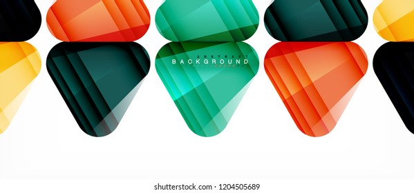 Triángulos de vidrio composición geométrica moderna, fondo abstracto, diseño vectorial