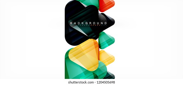Triángulos de vidrio composición geométrica moderna, fondo abstracto, diseño vectorial