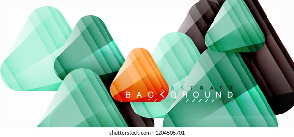 Glass triangles modern geometric composition, abstract background, vector design