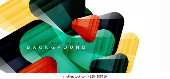 Glass triangles modern geometric composition, abstract background, vector design