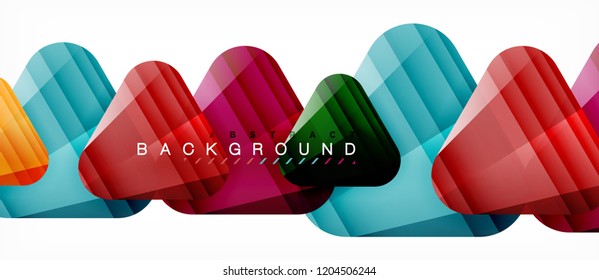 Triángulos de vidrio composición geométrica moderna, fondo abstracto, diseño vectorial