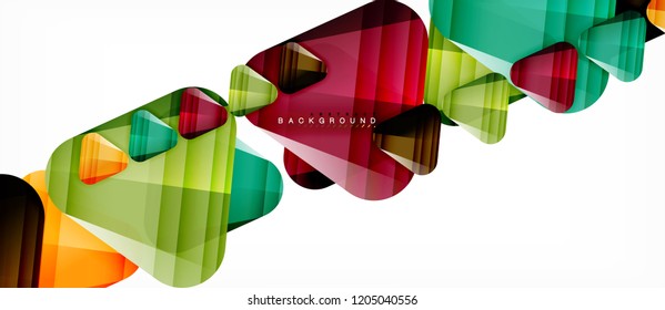 Glass triangles modern geometric composition, abstract background, vector design