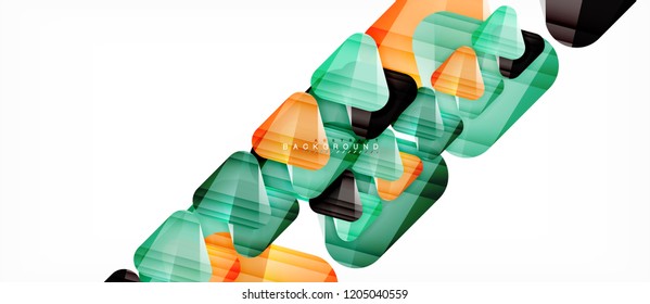 Glass triangles modern geometric composition, abstract background, vector design