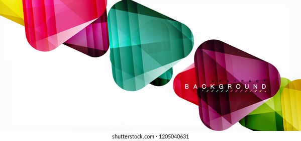 Glass triangles modern geometric composition, abstract background, vector design