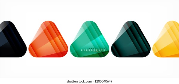 Dreiecke aus Glas, moderne geometrische Zusammensetzung, abstrakter Hintergrund, Vektordesign