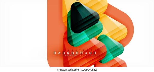 Glass triangles modern geometric composition, abstract background, vector design
