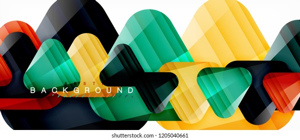 Glass triangles modern geometric composition, abstract background, vector design