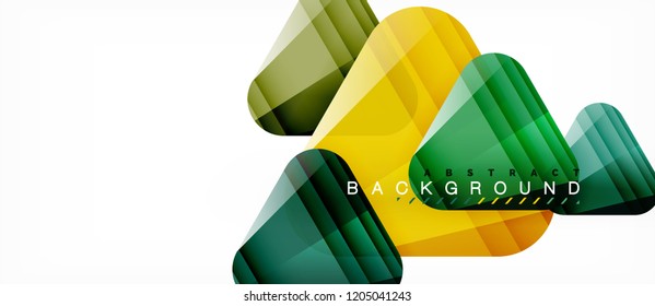 Dreiecke aus Glas, moderne geometrische Zusammensetzung, abstrakter Hintergrund, Vektordesign