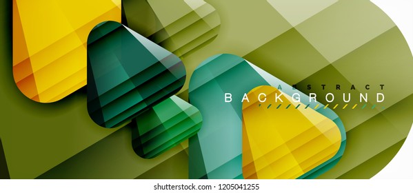 Glass triangles modern geometric composition, abstract background, vector design