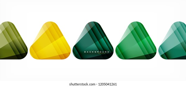 Triángulos de vidrio composición geométrica moderna, fondo abstracto, diseño vectorial