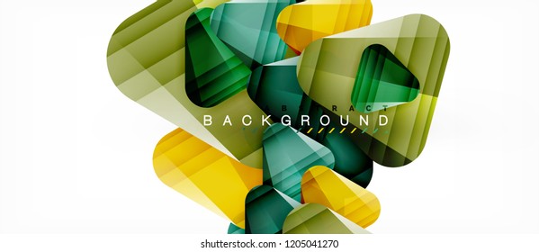 Glass triangles modern geometric composition, abstract background, vector design