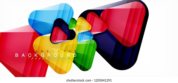 Glass triangles modern geometric composition, abstract background, vector design
