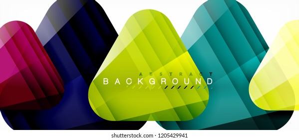 Glass triangles modern geometric composition, abstract background, vector design