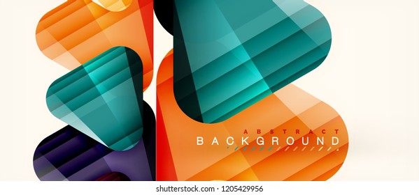 Glass triangles modern geometric composition, abstract background, vector design