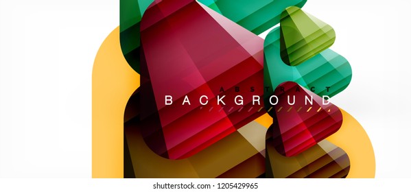 Glass triangles modern geometric composition, abstract background, vector design