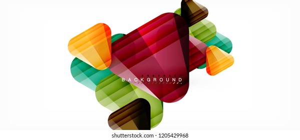 Glass triangles modern geometric composition, abstract background, vector design
