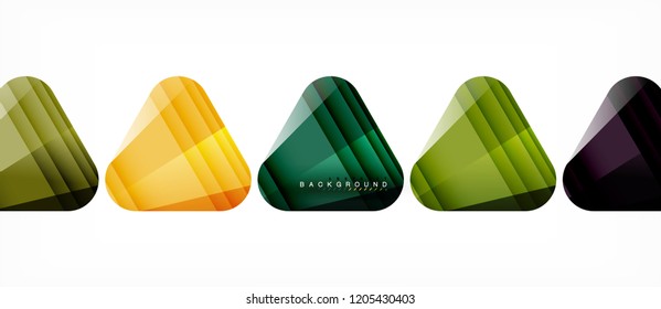 Glass triangles modern geometric composition, abstract background, vector design