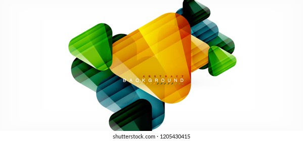 Glass triangles modern geometric composition, abstract background, vector design