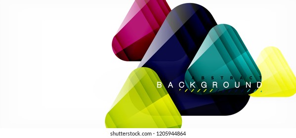Glass triangles modern geometric composition, abstract background, vector design