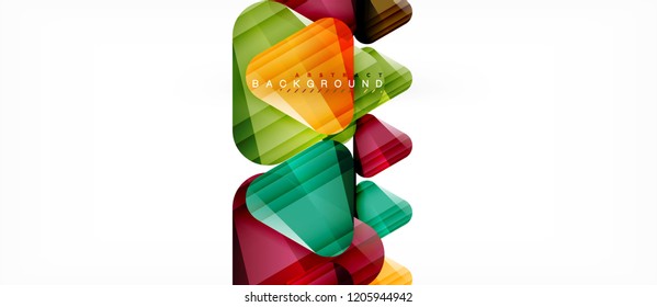 Glass triangles modern geometric composition, abstract background, vector design