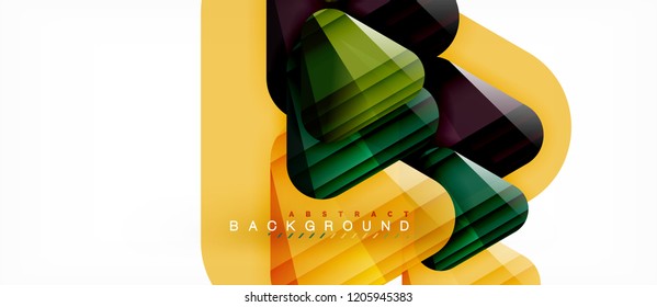Dreiecke aus Glas, moderne geometrische Zusammensetzung, abstrakter Hintergrund, Vektordesign