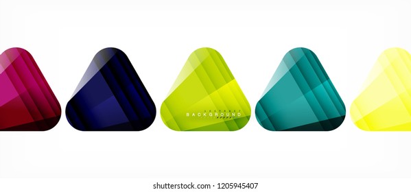Triângulos de vidro composição geométrica moderna, fundo abstrato, design vetorial